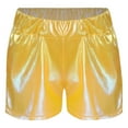 thumbnail image 2 of YONGHS Girls Shiny Metallic Shorts Hot Pants Disco Dance  Party Performance Costumes Yellow 7-8, 2 of 7