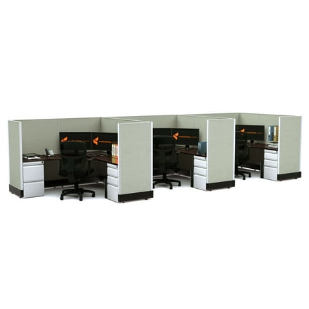 UPC: 0729105175238 | Workstation Desk 53H 3pack Inline Powered Cubicles