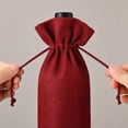 thumbnail image 6 of Tyidzon 10 Pcs Christmas Wine Bottle Gift Bags, 13.8 x 5.9 in Reusable Drawstring Fabric Pouches for Holiday Party Presents, 6 of 8