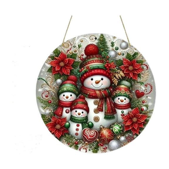 EUDIDV Xmas Decor Items Circular Handicrafts Christmas Commemorative Gifts Christmas Snowman Hanging Holiday Hanging Decor