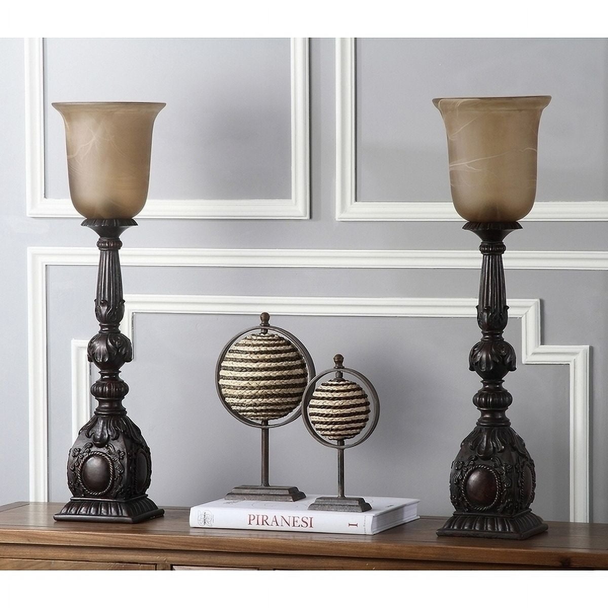 SAFAVIEH Dion 27.5 in. H Traditional Artifact Table Lamp, Oil Rubbed Bronze, Set of 2