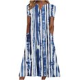 thumbnail image 2 of SMihono Robe d'Été Bohème pour Femmes Grande Taille Mode Décontractée d'Été avec Poches Manches Courtes Imprimée Col en V, 2 of 4
