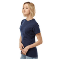 thumbnail image 3 of Tultex Fine Jersey Classic Fit T-Shirt, Women's Short Sleeve Ribbed Crewneck Navy Tee, L, 3 of 4
