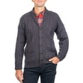 thumbnail image 2 of SAOL Aran Shawl Collar Cardigan 100% Premium Merino Wool Sweater Button Up Jacket for Men Made in Ireland, 2 of 4
