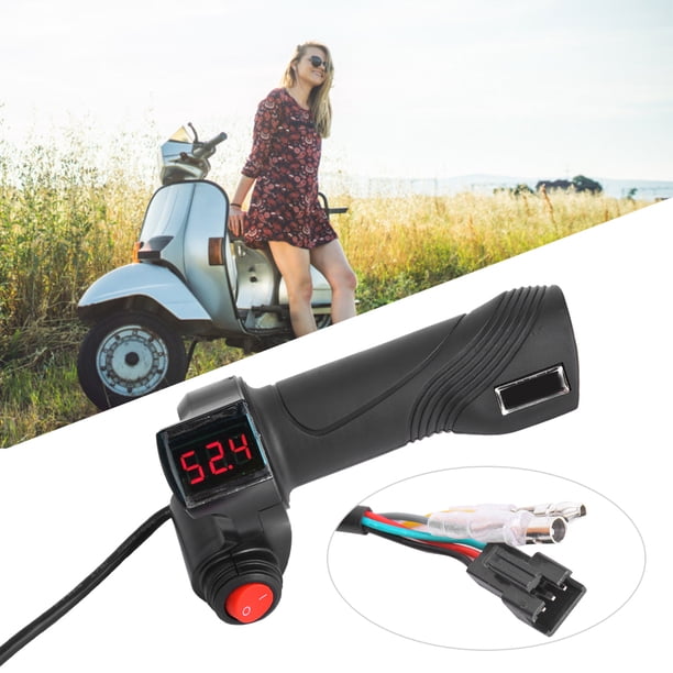Acelerador De Pulgar De Bicicleta Eléctrica, 1 Par De Pantalla De Acelerador De Pulgar De Bicicleta Eléctrica Práctica Estable Fiable Juez Electricidad Restante Para Vehículo Cergrey E Bike Thumb Throttle