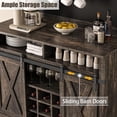 thumbnail image 4 of Coffee Bar Cabinet, Farmhouse Buffet Cabinet with Storage, 75" Tall Bar Cabinet Kitchen Buffet Sideboard with Sliding Barn Door, Coffee Hutch Cabinet for Dining Room, 4 of 9