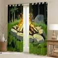 thumbnail image 2 of Feelyou Rustic Camping Curtains Pack of 2 (42x84 Each) for Teens, Plant Botanical Curtains Blackout, Cartoon Adventure Theme Bedroom Curtains, Blackout Curtains Home Decor, 2 of 6