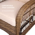 thumbnail image 6 of W WARMHOL Outdoor Rattan Swing Glider Chairs, Patio Bistro Set of 2 Chairs with Thickened Cushions, All-Weather Furniture Wicker Conversation Rocking Glider Sets for Patio Balcony & Garden, 6 of 7