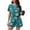 Tibetan Blue, variant on PatPat Lounge Sets for Women 2 Piece Pajama Set Vacation Outfits Short Sleeve Top and Shorts Trendy Home and Street Loungewear with Drawstring Pockets, Tibetan Blue, M