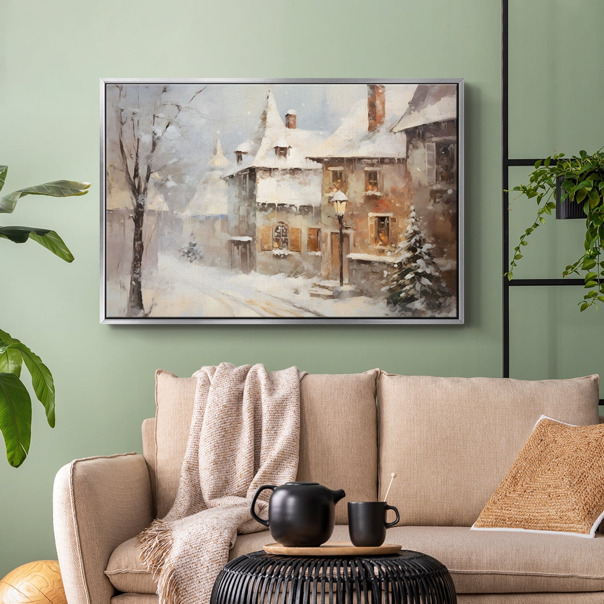 Vintage Landscape-CCXX By Wexford Home Framed in Silver Wood Gallery Wrapped Canvas 17 in. x 25 in.