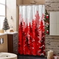 thumbnail image 3 of Shower Curtain 36"W x 72"L Winter Snowflake Red Pine Trees Fabric Shower Curtains Set with Hooks Water Repellent Bathroom Curtains Machine Washable Bathroom Accessories, 3 of 7
