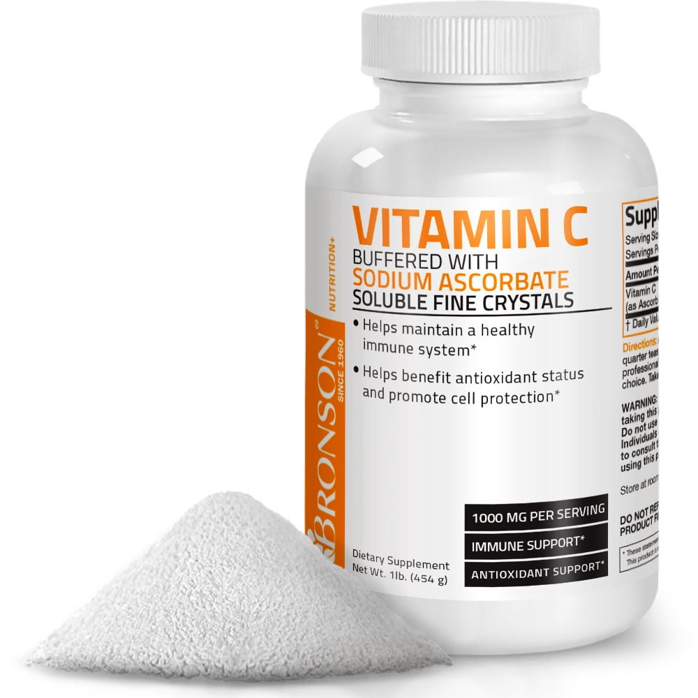 Bronson Buffered Vitamin C Crystals 1 Lb. (16 Oz, 454 grams) Walmart