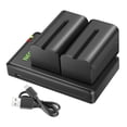 thumbnail image 1 of Batería de repuesto Neewer NP-F750 5600 mAh, paquete de 2 con cargador, 1 of 7