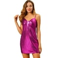 thumbnail image 1 of INSPIRE CHIC Women's Metallic Glitter Spaghetti Strap Mini Dress, 1 of 6