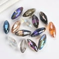 thumbnail image 2 of U8MO 5pcs 36x16mm Big Rugby Oval Faceted Crystal Glass Charm Loose Beads For Jewelry-rye Blue, 2 of 5