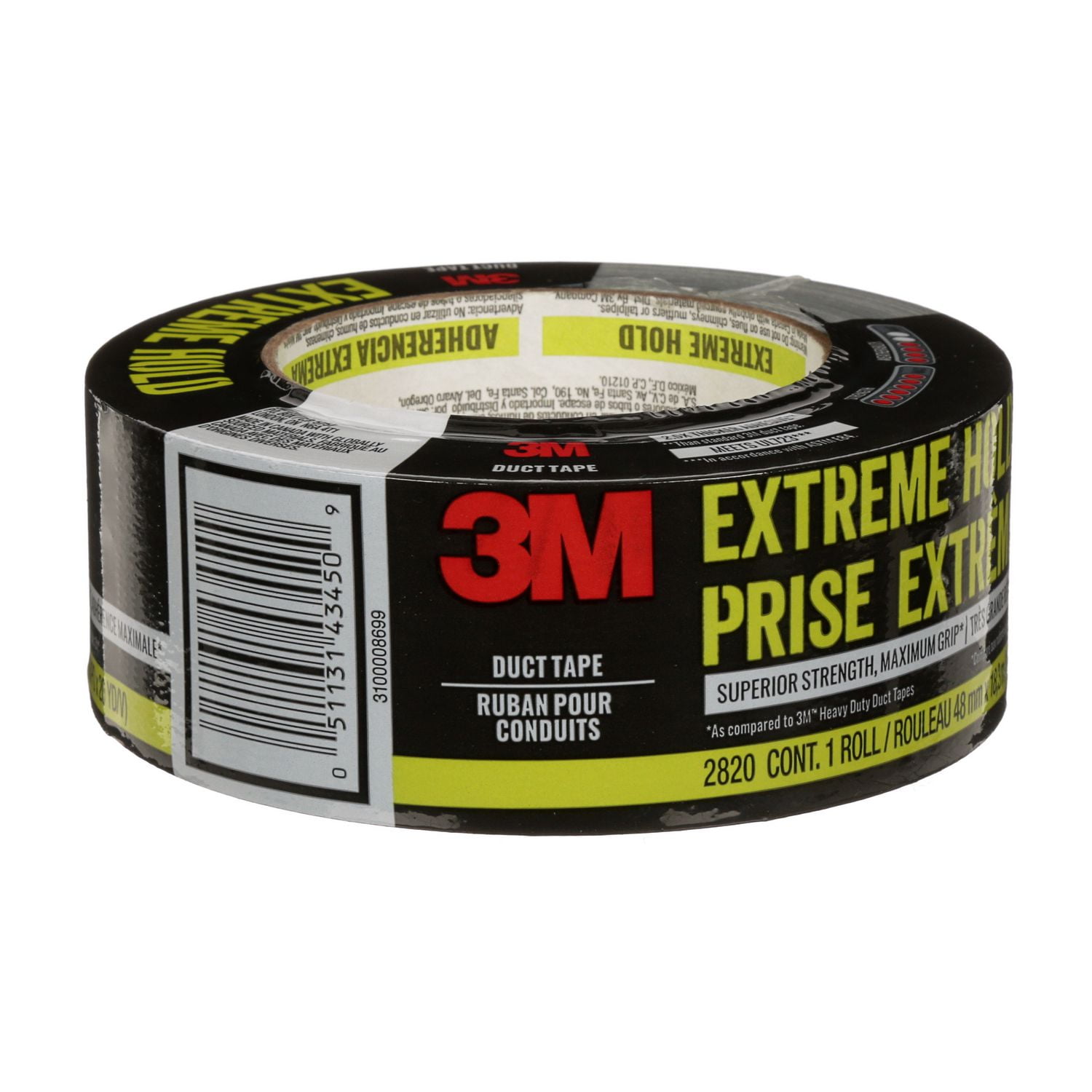 Ruban pour conduits de fixation extrême 3M(MC), 2820-AF, 48 mm x 18,3 m (1,88 po x 20 v)