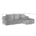 thumbnail image 2 of AENKYO 96” Cloud Modular Sectional Sofa with L-Shape Chaise, Deep Seat Corduroy Upholstered Couch, No Assembly Required, Green, 2 of 8