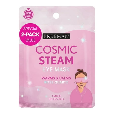 Freeman Cosmic Holographic Rose Quartz Steam Eye Mask, Hydrating, 2 Pack