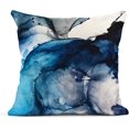 thumbnail image 2 of Juego de 4 fundas de almohada con lunares de mármol azul marino, textura del mar, cojín de lino y algodón, fundas de almohada cuadradas para sofá y dormitorio de 18x18 pulgadas, 2 of 5