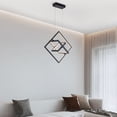 thumbnail image 2 of Modern LED Pendant Lights, Contemporary Dimmable Chandeliers, Adjustable Black Square Cube Ceiling light Fixture, Creative 3000K Pendant Light for Dining Room Living room Bedroom Kitchen Island Hall, 2 of 7