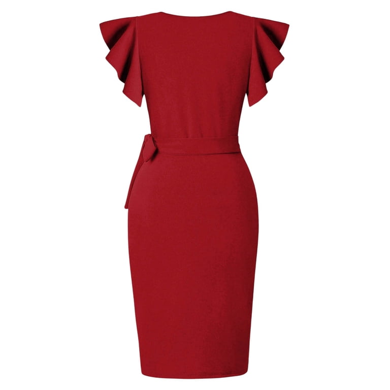 white christmas dresses Petite Studio's Lorraine Summer Dress in Red Floral main image 0