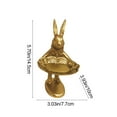 thumbnail image 3 of Small Golden Bunny Figurine Jewelry Ring Tray Decorative Serving Rabbit Statue Ornament Animal Sculpture Home Arts Desktop Accessories Table Decor, Standing Bunny （Gold）, 3 of 6