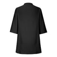 thumbnail image 4 of Summer Tops for Women Casual Loose Fit 3/ 4 Sleeve Linen Shirt Stylish Breathable Summer Top For Everyday Wear Women Short Sleeve Button up Western Shirts Cute Shirt Junior Black S, 4 of 5