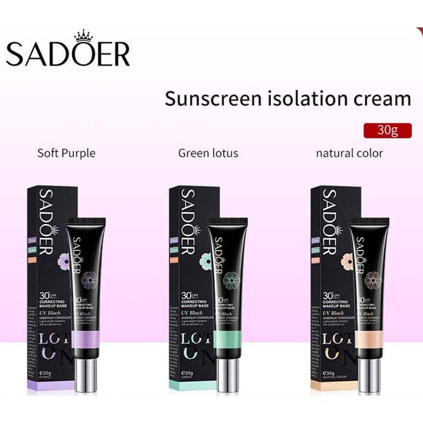 XWSHYW Protectores Solares Crema de Protección y Aislamiento Solar Protección No Grasa y Protector Solar Ocultador 30G