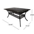 thumbnail image 6 of JERFIT Expandable Outdoor Dining Table, 5 to 7 Feet Natural Aluminum Patio Table with Scrollwork Design for Garden, Deck, Backyard, 6 of 10