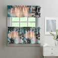 thumbnail image 2 of Kitchen Curtains 24 Inch Short - 3 Panel Set, Rod Pocket Window Curtain with Tropical Palm Tree Sunset Print, 100% Polyester for Boho Kitchen, Beach Room, Easy Wash, 2 of 6