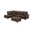 thumbnail image 4 of Hassch Futon 3 PC Sectional Sofa Set, Faux Leather left-Facing Sofa with Storage Ottoman,Black, 4 of 5