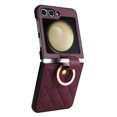 thumbnail image 3 of Allytechgroup Case for Samsung Galaxy Z Flip 7, PU Leather Slim Fit Ring Shockproof Military Grade Drop Protection Compatible with Samsung Galaxy Z Flip 7 for Women Girls, Winered, 3 of 7