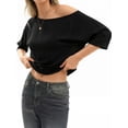 thumbnail image 2 of MOYIKO Womens Off The Shoulder Tops Oversized T-Shirts Short Sleeve Tees Summer Casual Fashion Clothes, 2 of 6