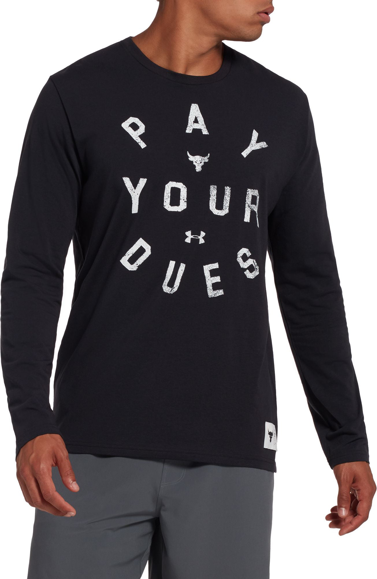 Mens Under Armour grey Project Rock Iron Paradise Long-Sleeved T