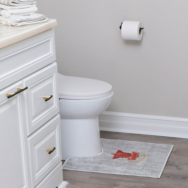Sussexhome Toilet Mat - Machine Washable & Absorbent Bath Rugs for Bathroom Floor - Plush, Non Slip Bath Rug - Polyester & Cotton Bathroom Rugs with Printed Pattern Design - 20”x24" Bathroom Mats