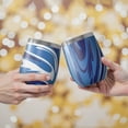 thumbnail image 2 of 12oz Insulated Wine Tumbler with Lid & Straw, Stainless Steel Egg Shape Cup, Liquid & Marble Print, 2 of 5