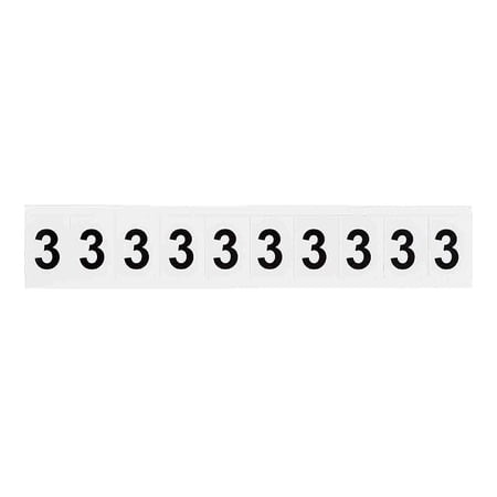 Brady Number Label 3 1-1/2inHx1-11/64inW Vinyl PK10 9713-3