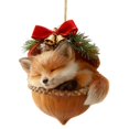 thumbnail image 4 of Forest Animal Acorn Ornaments, Unique Resin Woodland Hanging Decorations, Nature Inspired Christmas Tree Decor Gift for Animal Lovers Home Holiday Display 6PCS, 4 of 7