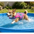 thumbnail image 3 of Dog Life Jacket, Cute Green Dinosaur Dog Life Vest for Small Medium Dogs, Adjustable Pet Swimming Vest with Buoyancy Support, Puppy Floatation Jacket for Beach, Pool, Boating & Summer Water, 3 of 5