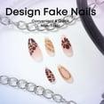 thumbnail image 3 of Silver Glitter Press on Nails French Tip Fake Nails Medium Almond False Nail with Rhinestone Design Nude Glossy Artificial Acrylic Full Cover Diamond Glue on Nail for Women Christmas Manicure 24Pcs, 3 of 6
