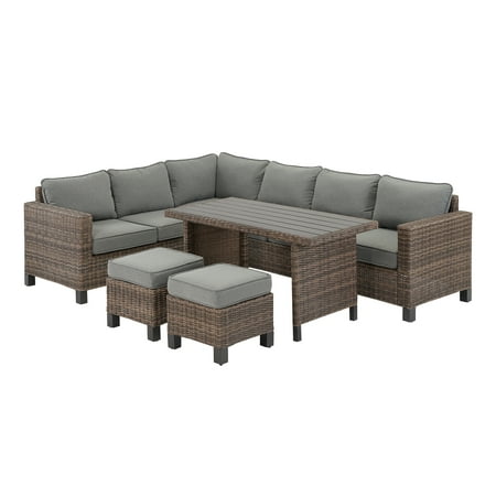 Better Homes & Gardens Brookbury 5-Piece Patio Wicker Sectional Set - Walmart.com