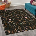 thumbnail image 2 of Floral Decorative Rug, Spring Season Themed Watercolors Painting of Herbs Flowers Botany Garden Art, Quality Carpet for Bedroom Dorm and Living Room, 6 Sizes, Black Apricot, by Ambesonne, 2 of 4