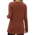thumbnail image 4 of UVN Womens Sweatshirts Crewneck Long Sleeve Shirts Casual Ladies Tops with Buttons, 4 of 7