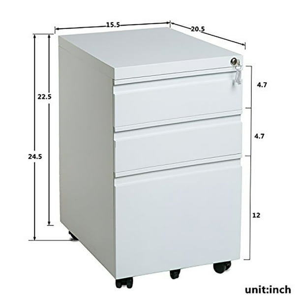 Home Office Sliding Rail Drawers File Storage Steel Movable File Cabinet With Keys Casters Walmart Com Walmart Com