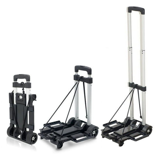BESTYASH Carro Plegable Portátil Negro Con Mango Ergonómico Para Transporte Fácil En El Hogar