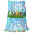 thumbnail image 2 of Pofeuu Happy Easter Print Ultra-Soft Micro Fleece Blanket,for Bed Or Sofa,All Season Throw Blankets Flannel Blanket-80"x60", 2 of 7