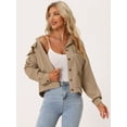 thumbnail image 2 of DARING DIVA Women's Waffle Shacket Pocket Collared Shirt Jackets XS Khaki, 2 of 6