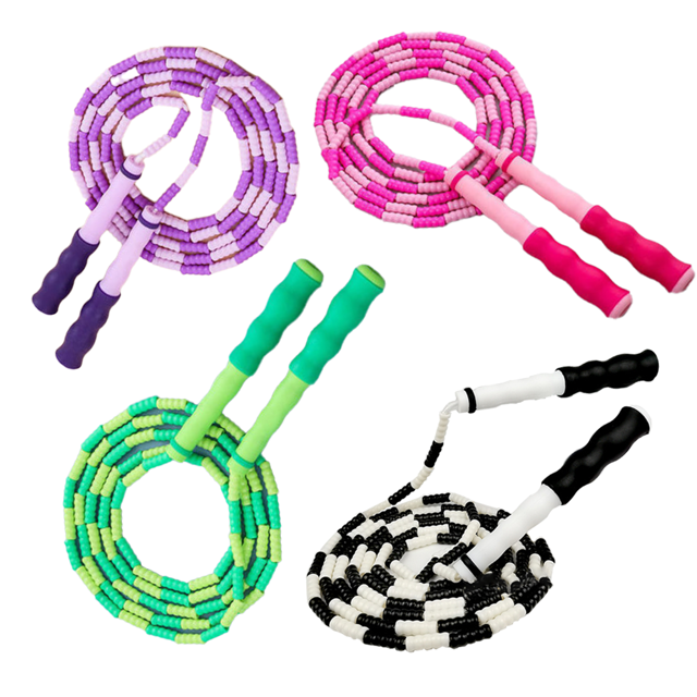 Cuerda para saltar, con cuentas suaves, longitud ajustable, quemador de calorías para mantenerse en forma, entrenar, perder peso MFZFUKR CPB-DE-SSW1023-2