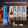 thumbnail image 3 of Electric Wine Opener, Automatic Bottle Corkscrew Opener with Foil Cutter, Rechargeable (Champagne Gold), 3 of 9