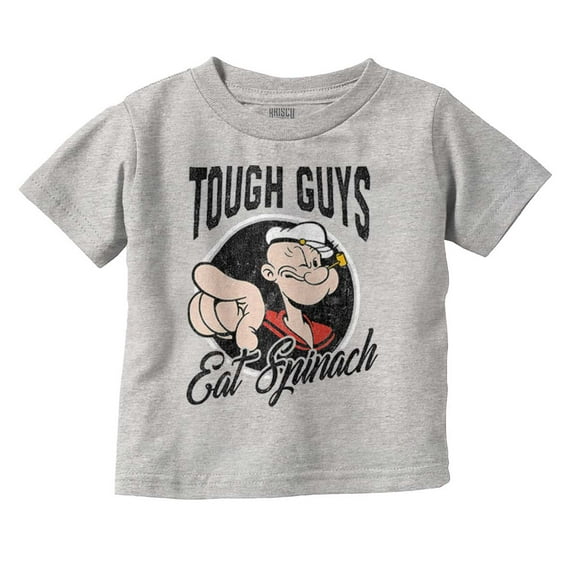 Popeye Tough Guys Eat Spinach Funny Youth T Shirt Tee Boys Infant Toddler Brisco Brands 12M